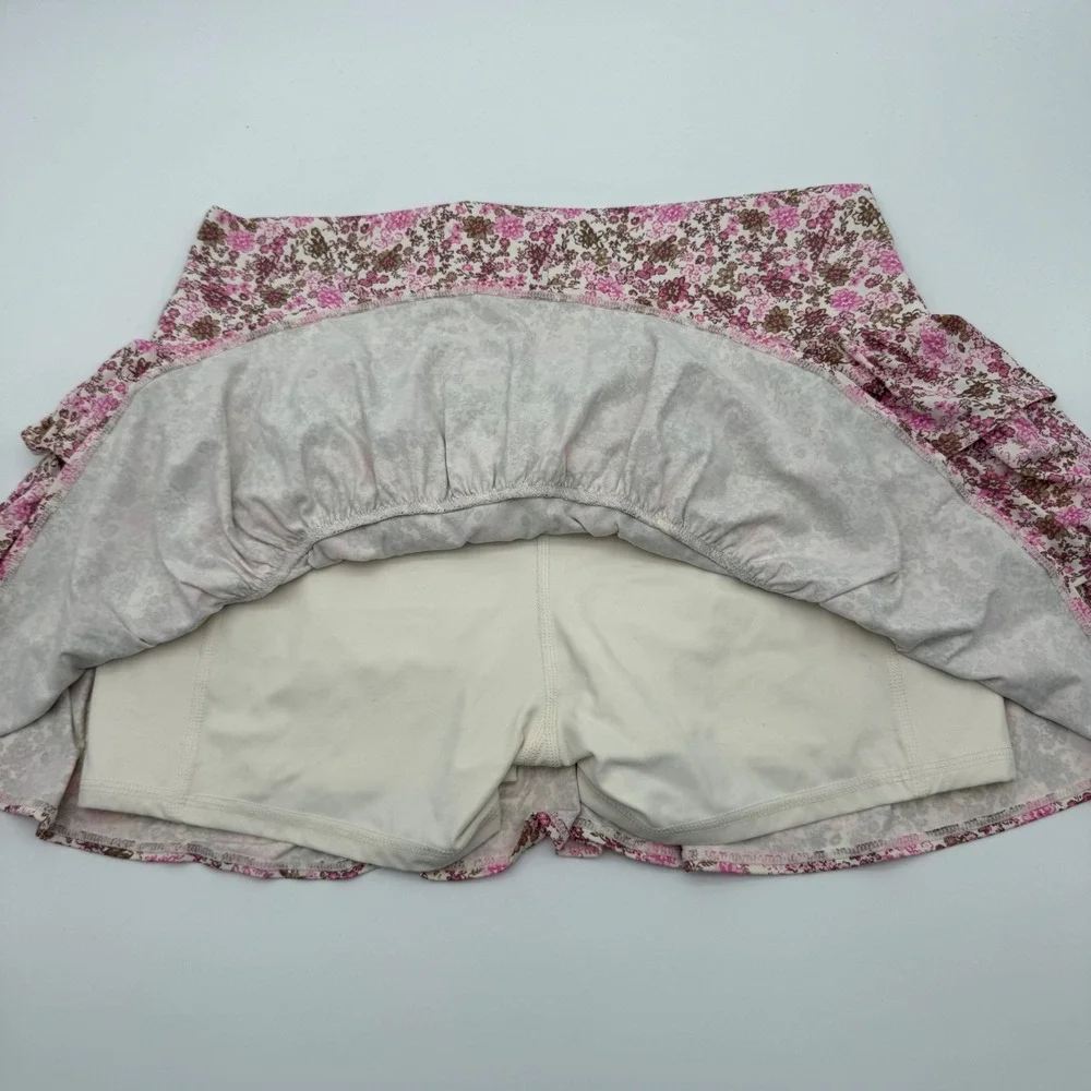JoyLab Pink Floral Layered Ruffle Skort Large Tennis Pickleball Coquette Y2K